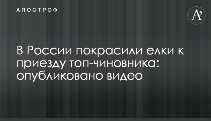 В России покрасили елки к приезду топ-чиновника: опубликовано видео