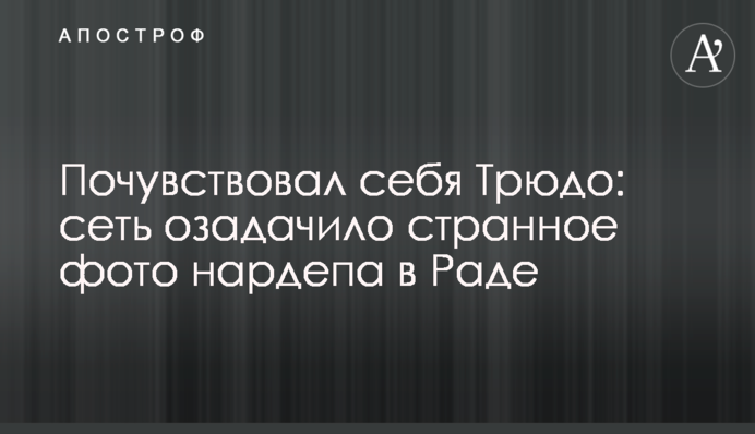 Відчув себе Трюдо: мережу спантеличило дивне фото нардепа в Раді