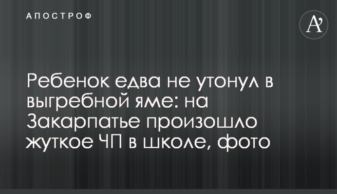 Дитина ледь не потонула у вигрібній ямі: на Закарпатті сталася жахлива НП у школі, фото