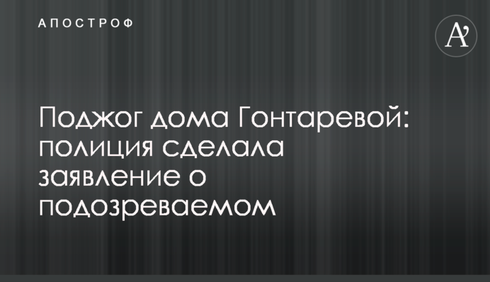 Підпал будинку Гонтарєвої: поліція зробила заяву про підозрюваного