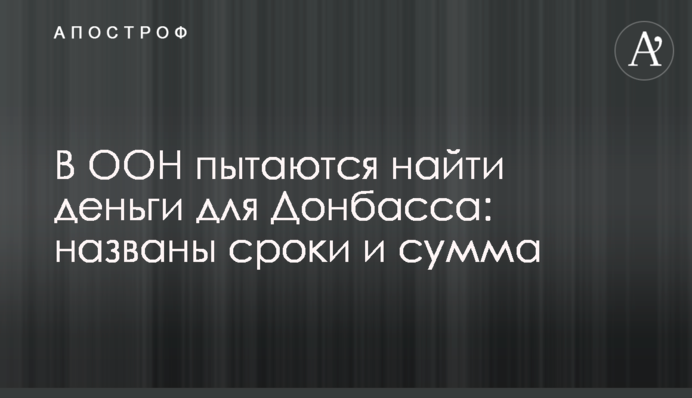 В ООН намагаються знайти гроші для Донбасу: названі терміни і сума