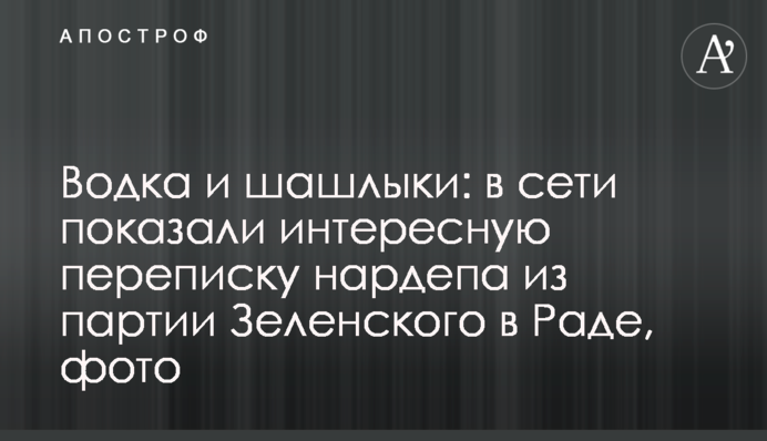 Водка и шашлыки: в сети показали интересную переписку нардепа из партии Зеленского в Раде, фото