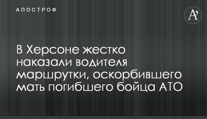 В Херсоне жестко наказали водителя маршрутки, оскорбившего мать погибшего бойца АТО