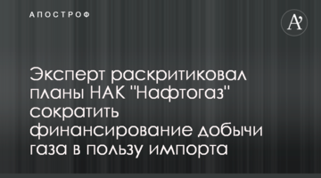Эксперт раскритиковал планы НАК "Нафтогаз" сократить финансирование добычи газа в пользу импорта