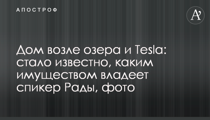 Будинок біля озера і Tesla: стало відомо, яким майном володіє спікер Ради, фото