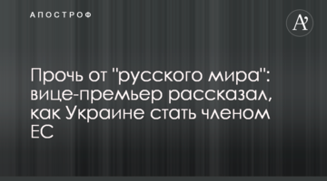 Прочь от "русского мира": вице-премьер рассказал, как Украине стать членом ЕС