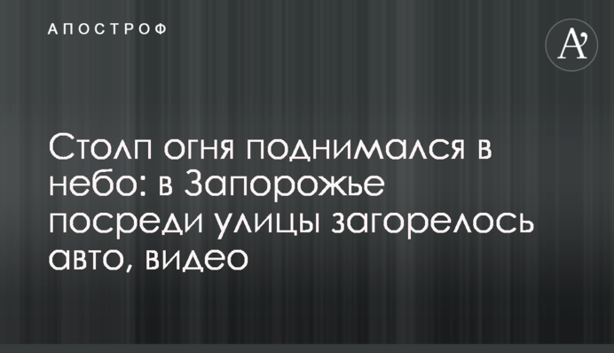 Столп огня поднимался в небо: в Запорожье посреди улицы загорелось авто, видео