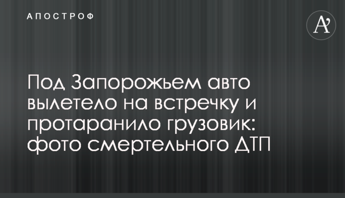 Под Запорожьем авто вылетело на встречку и протаранило грузовик: фото смертельного ДТП