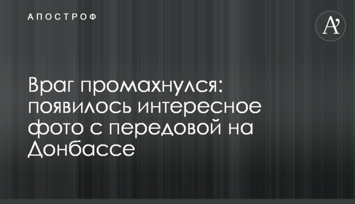Враг промахнулся: появилось интересное фото с передовой на Донбассе
