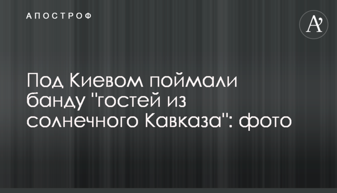 Під Києвом спіймали банду 