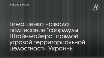 Тимошенко назвала подписание "формулы Штайнмайера" угрозой территориальной целостности Украины