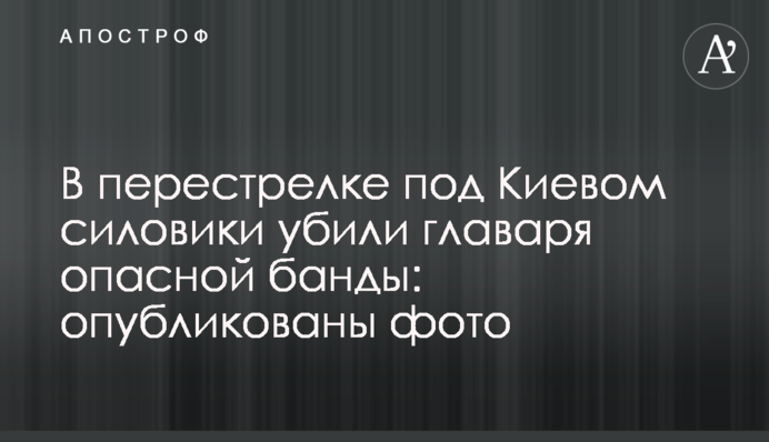 У перестрілці під Києвом силовики вбили ватажка небезпечної банди: опубліковано фото