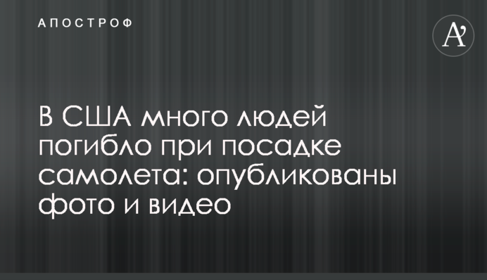 В США много людей погибло при посадке самолета: опубликованы фото и видео