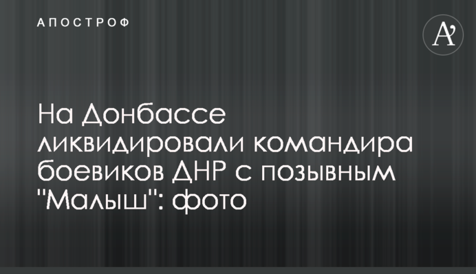 На Донбасі ліквідували командира бойовиків ДНР з позивним 