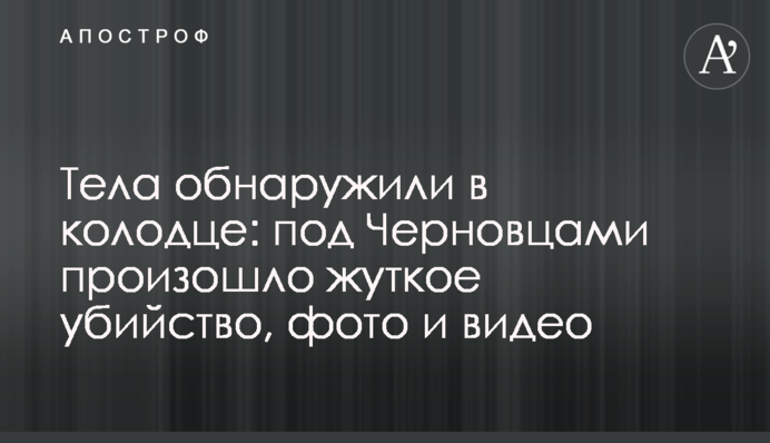 Тіла виявили в колодязі: під Чернівцями сталося жахливе вбивство, фото і відео