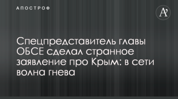 Спецпредставитель главы ОБСЕ сделал странное заявление про Крым: в сети волна гнева
