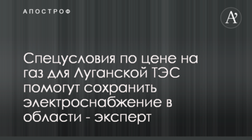 Спецумови щодо ціни на газ для Луганської ТЕС допоможуть зберегти електропостачання в області - експерт