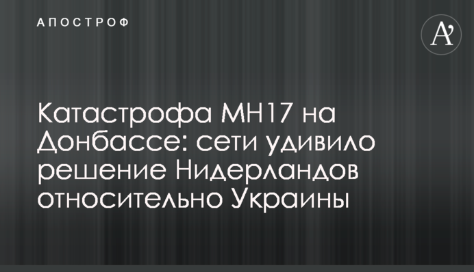 Катастрофа MH17 на Донбассе: сети удивило решение Нидерландов относительно Украины