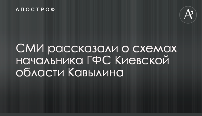 СМИ рассказали о схемах начальника ГФС Киевской области Кавылина