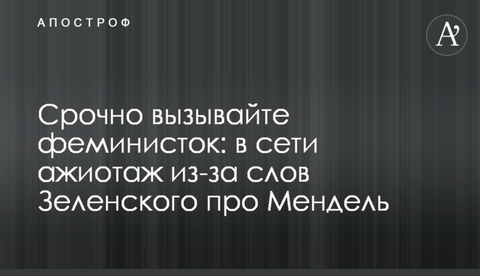 Терміново викликайте феміністок: в мережі ажіотаж через слова Зеленського про Мендель