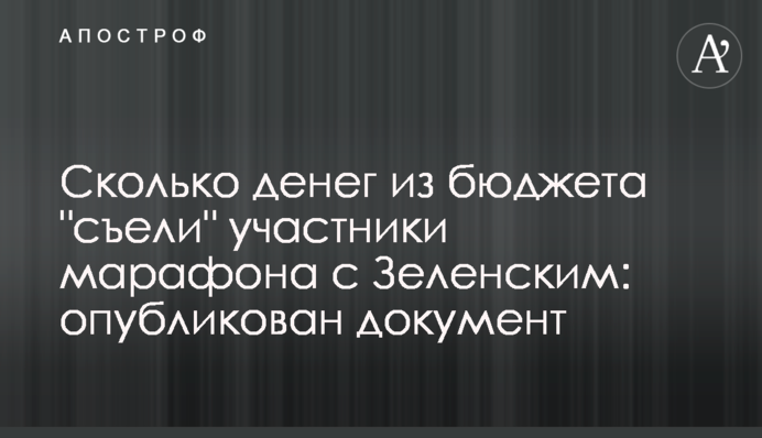 Сколько денег из бюджета "съели" участники марафона с Зеленским: опубликован документ