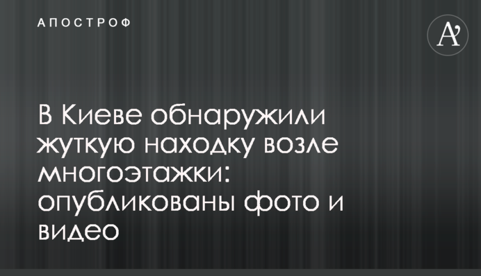 В Киеве обнаружили жуткую находку возле многоэтажки: опубликованы фото и видео