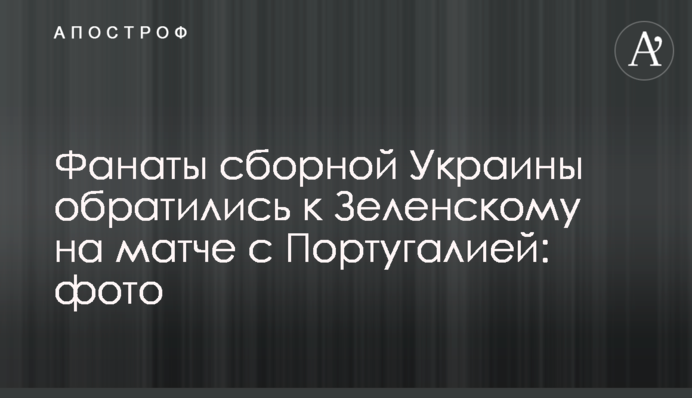 ​Фанаты сборной Украины обратились к Зеленскому на матче с Португалией: фото