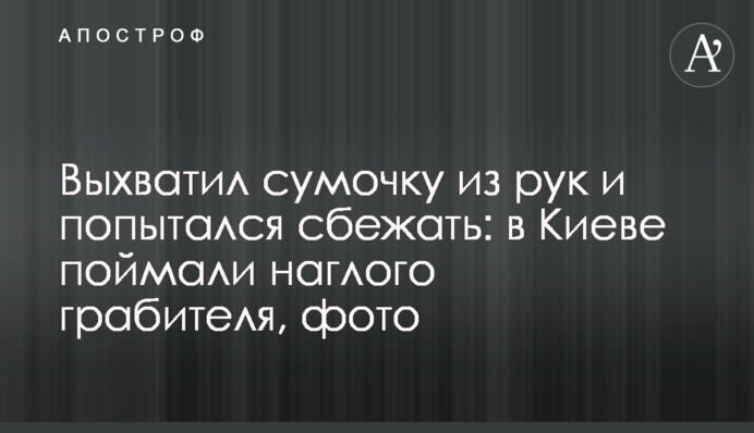 Вихопив сумочку з рук і спробував втекти: в Києві зловили зухвалого грабіжника, фото