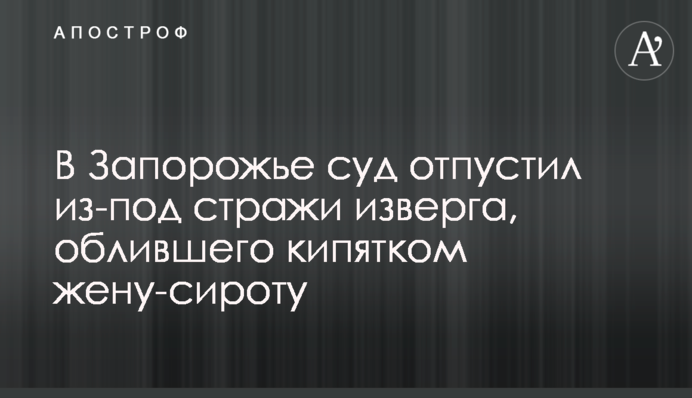 В Запорожье суд отпустил из-под стражи изверга, облившего кипятком жену-сироту