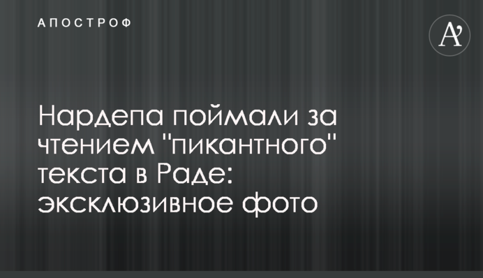 Нардепа поймали за чтением "пикантного" текста в Раде: эксклюзивное фото