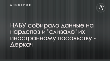 НАБУ собирало данные на нардепов и "сливало" их иностранному посольству - Деркач