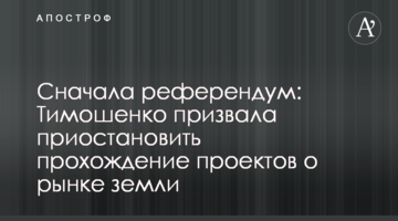 Спочатку референдум: Тимошенко закликала зупинити провадження проектів про ринок землі