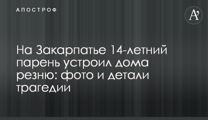На Закарпатті 14-річний хлопець влаштував вдома різанину: фото і деталі трагедії