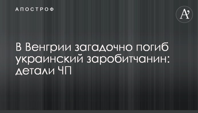 В Угорщині загадково загинув український заробітчанин: деталі НП