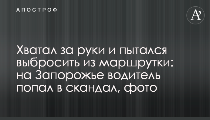 Хапав за руки і намагався викинути з маршрутки: на Запоріжжі водій потрапив у скандал, фото