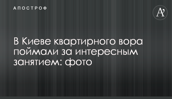 В Киеве квартирного вора поймали за интересным занятием: фото