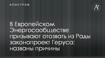 В Європейському Енергоспівтоваристві закликали відкликати з Ради законопроект Геруса: названі причини