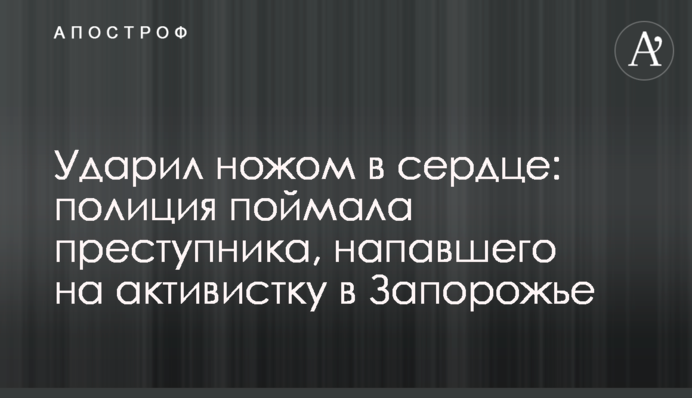 Ударил ножом в сердце: полиция поймала преступника, напавшего на активистку в Запорожье