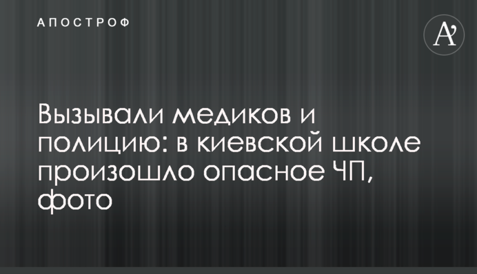 Вызывали медиков и полицию: в киевской школе произошло опасное ЧП, фото