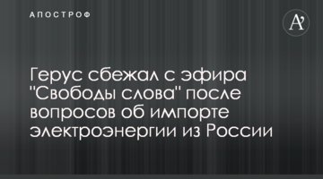 Герус сбежал с эфира "Свободы слова" после вопросов об импорте электроэнергии из России