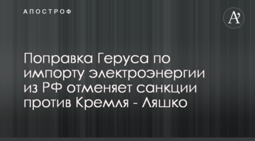 Поправка Геруса щодо імпорту електроенергії з РФ скасовує санкції проти Кремля - Ляшко