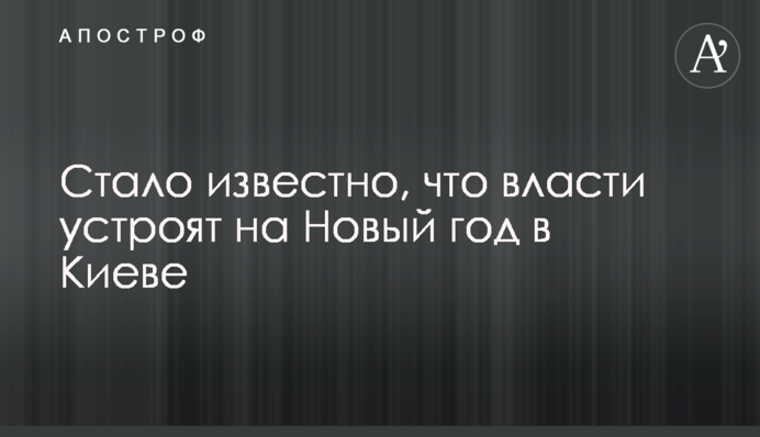 Стало известно, что власти устроят на Новый год в Киеве