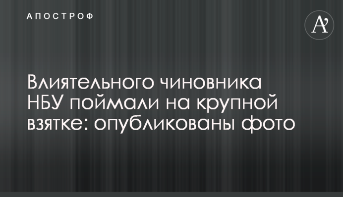 Впливового посадовця НБУ спіймали на великому хабарі: опубліковано фото