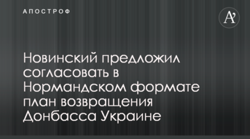 Новинский предложил согласовать в "нормандском формате" план возвращения Донбасса Украине