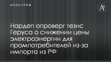 Нардеп опроверг тезис Геруса о снижении цены электроэнергии для промпотребителей из-за импорта из РФ