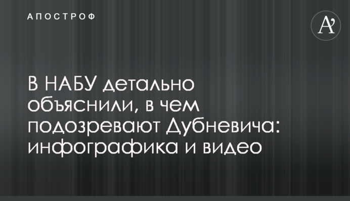 У НАБУ детально пояснили, в чому підозрюють Дубневича: інфографіка та відео