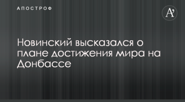 Новинский высказался о плане достижения мира на Донбассе