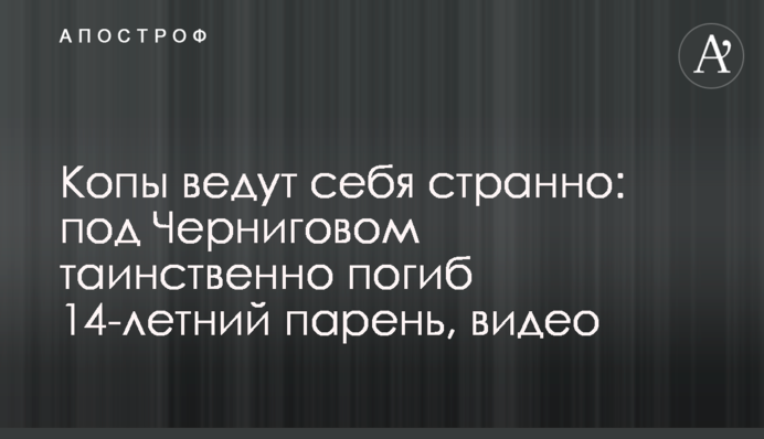 Копи поводяться дивно: під Черніговом таємниче загинув 14-річний хлопець, відео