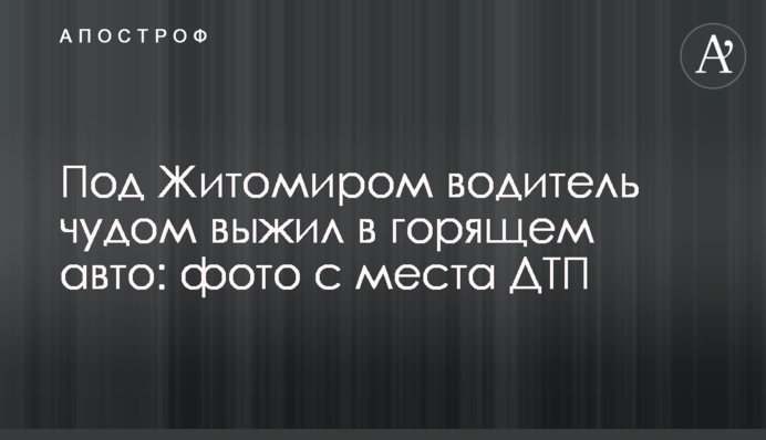 Под Житомиром водитель чудом выжил в горящем авто: фото с места ДТП