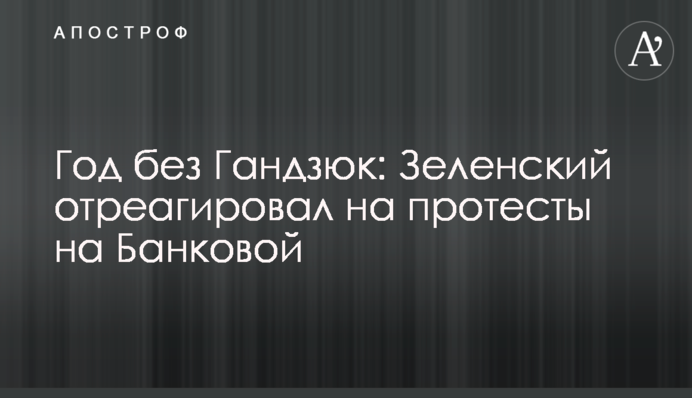 Год без Гандзюк: Зеленский отреагировал на протесты на Банковой